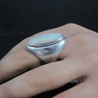 Estate Sterling Mother of Pearl Ring Size 9.5