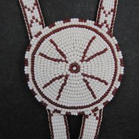 Southwestern Leather Beaded Necklace Vintage Estate