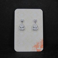 Estate Sterling Cz Teardrop Earrings
