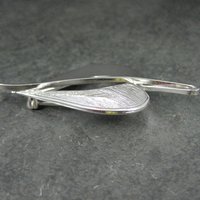Etched Estate Sterling Leaf Brooch