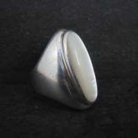 Estate Sterling Mother of Pearl Ring Size 9.5