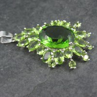 Estate Sterling Green Cubic Zirconia Pendant