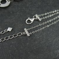 Estate Sterling Circle Cz Necklace 16-20 Inches