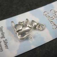 Silver Plated Mother & Baby Kangaroo Charm