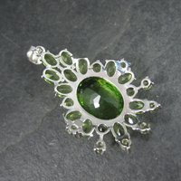 Estate Sterling Green Cubic Zirconia Pendant