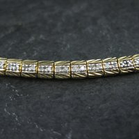 Vintage Vermeil Sterling Diamond Bracelet 7.25 Inches Ross Simons