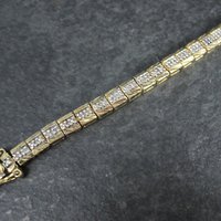 Vintage Vermeil Sterling Diamond Bracelet 7.25 Inches Ross Simons