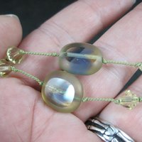 Estate Sterling Yellow Crystal Art Glass Necklace 18"