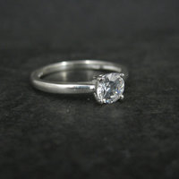Sterling Cubic Zirconia Engagement Ring Size 10