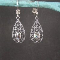 Filigree Sterling Abalone Earrings