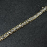 Vintage Vermeil Sterling Diamond Bracelet 7.25 Inches Ross Simons