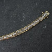 Vintage Vermeil Sterling Diamond Bracelet 7.25 Inches Ross Simons