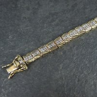 Vintage Vermeil Sterling Diamond Bracelet 7.25 Inches Ross Simons