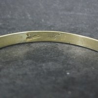 Vintage Vermeil Sterling Bangle Bracelet 7.75" 1980s Mexican Silver