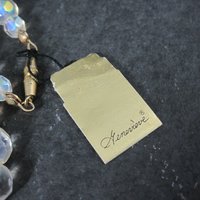 Vintage Aurora Borealis Crystal Bead Necklace 25.5 Inches New Old Stock with Original Tag