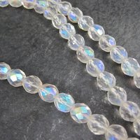 Vintage Aurora Borealis Crystal Bead Necklace 25.5 Inches New Old Stock with Original Tag