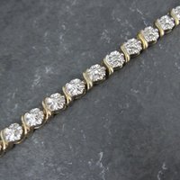 Vintage Illusion Diamond Sterling Vermeil Circle Bracelet