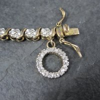 Vintage Illusion Diamond Sterling Vermeil Circle Bracelet