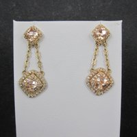 Vermeil Sterling Champagne Cz Earrings