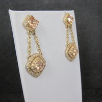 Vermeil Sterling Champagne Cz Earrings