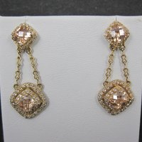 Vermeil Sterling Champagne Cz Earrings