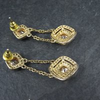 Vermeil Sterling Champagne Cz Earrings