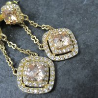 Vermeil Sterling Champagne Cz Earrings