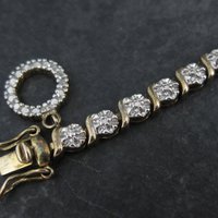 Vintage Illusion Diamond Sterling Vermeil Circle Bracelet