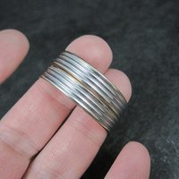 Italian Vermeil Sterling Hoop Earrings 1.25" Vintage Estate