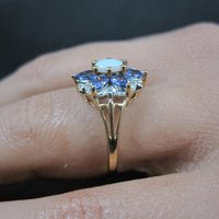 Vintage 10K Tanzanite Opal Ring Size 7