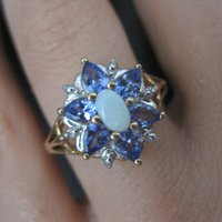 Vintage 10K Tanzanite Opal Ring Size 7