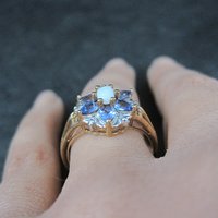 Vintage 10K Tanzanite Opal Ring Size 7