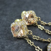 Vermeil Sterling Champagne Cz Earrings