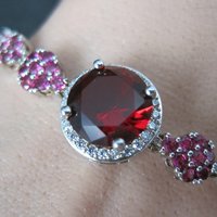 Genuine Ruby Bolo Bracelet Altered Adjustable