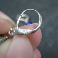 Vintage Sterling Blue Enamel Flower Earrings Lever Back