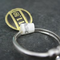 Vintage Sterling Silver Crystal Heart Ring Size 8 New Old Stock