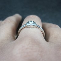 Vintage Sterling Silver Crystal Heart Ring Size 8 New Old Stock