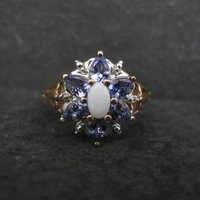 Vintage 10K Tanzanite Opal Ring Size 7