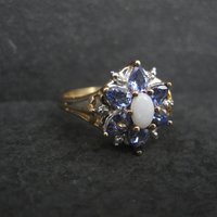 Vintage 10K Tanzanite Opal Ring Size 7