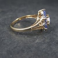 Vintage 10K Tanzanite Opal Ring Size 7