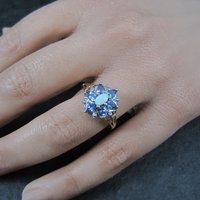 Vintage 10K Tanzanite Opal Ring Size 7
