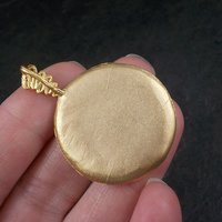 Bronze Carved Purple Sea Glass Pendant