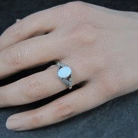 Vintage Sterling Opal Ring NOS Size 5.5