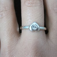 Vintage Sterling Silver Crystal Heart Ring Size 8 New Old Stock