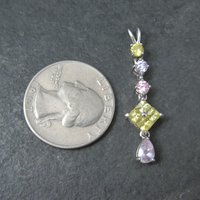 Estate Sterling Pastel Cz Pendant