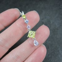 Estate Sterling Pastel Cz Pendant