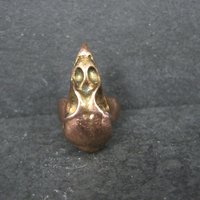 Estate Copper Bird Skull Ring Size 4