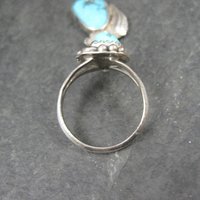 Unusual Southwestern Sterling Turquoise Charm Ring Size 7