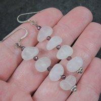 Long Sterling Rose Quartz Earrings