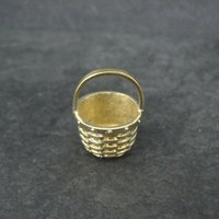 Miniature Vermeil Sterling Silver Woven Basket